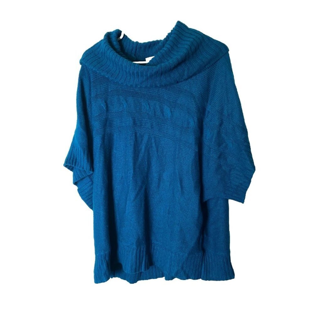 Cowl Neck Oversized Knit Sweater WoMen’s Plus 1X Coastal Cowgirl Blue Soft Girl